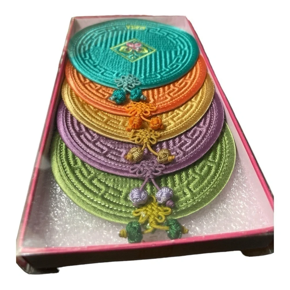 Hand made Korean tea coasters 5 new